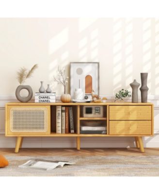 Bamboo TV Stand for TV up to 65 Inch