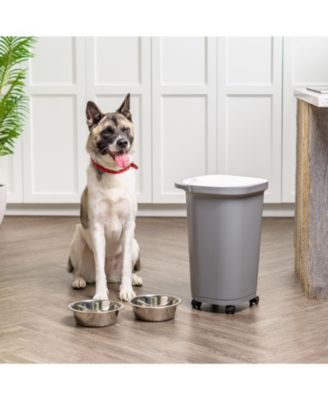 25 lbs Premium Airtight Dog Food Storage Container, Gray