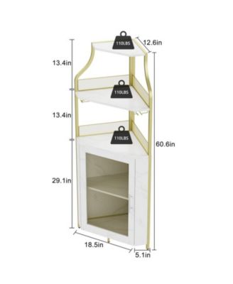 Corner Bar Cabinet with LED Lights, Industrial Liquor Cabinet with Adjustable Shelf, 5-Tier Industrial Wine Cabinet with Glass Holder, Home Bar Cabinet, Coffee Bar Cabinet