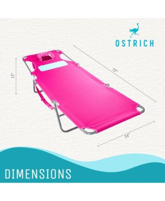 Ladies Comfort Lounger, Portable Beach Camping Pool Tanning Chair, Pink