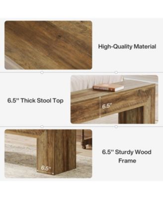 47" Farmhouse Wooden Bench – Perfect for entryway, dining room, hallway, or bedroom. Easy assembly