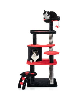 Gothic Cat Tree 52'' Tall Cat Tower w/ Cat Bed Cat Condo Sisal Scratching Post