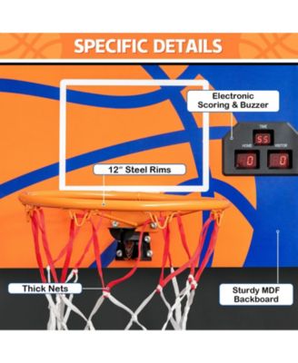 Foldable Single Shot Basketball Arcade Game with Electronic Scorer and Basketballs