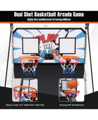 Foldable Dual Shot Basketball Arcade Game with Electronic Scoring System