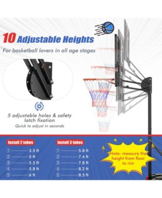 Basketball Hoop with 5-10 Feet Adjustable Height for Indoor Outdoor