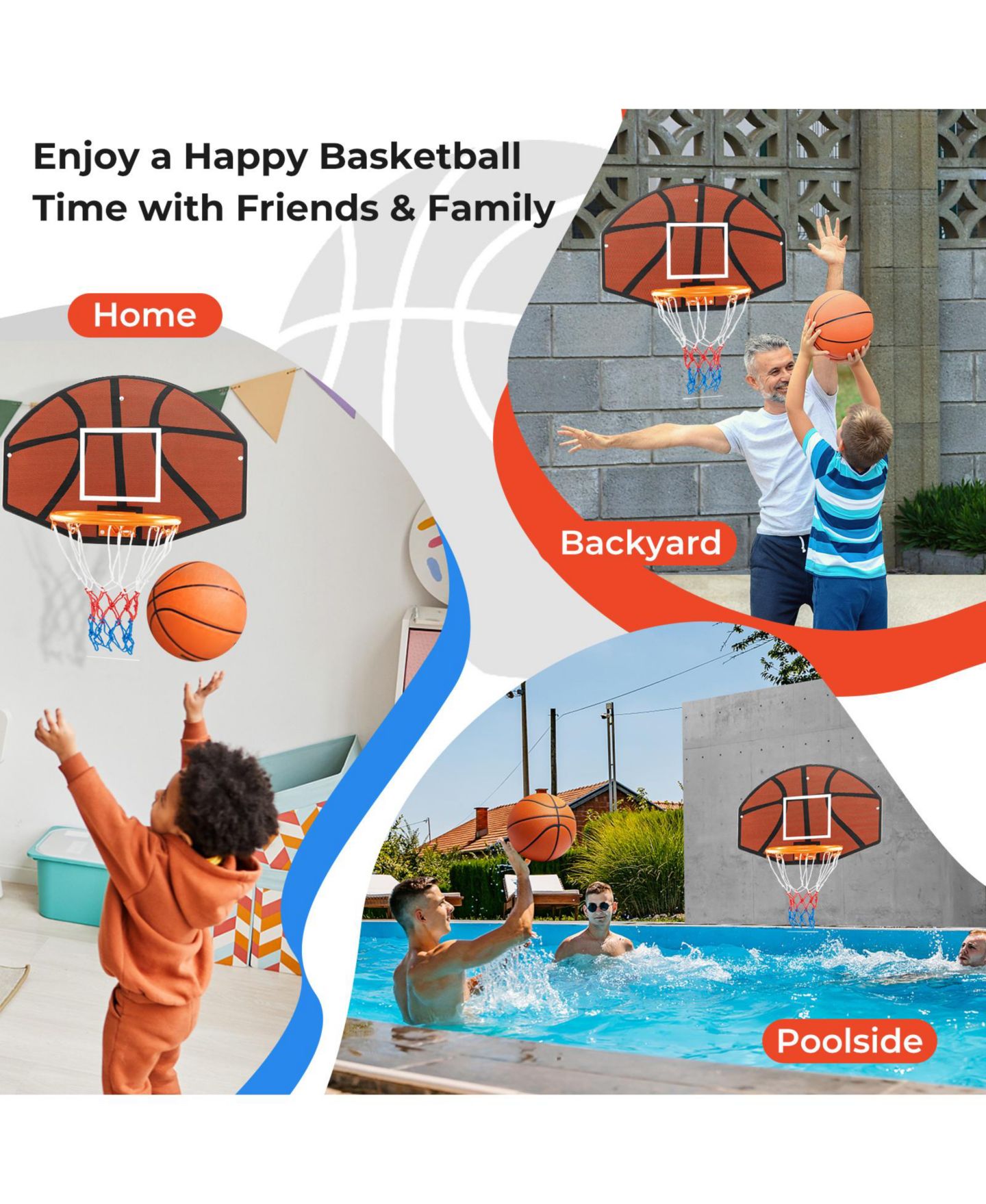 Детские игрушки KUYOTQ Indoor Outdoor Basketball Games with Large Shatter-proof Backboard — фото 5
