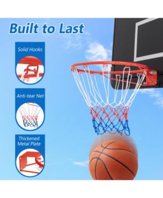 18 Inch Basketball Rim Goal Replacement with All Weather Net and Mounting Hardware