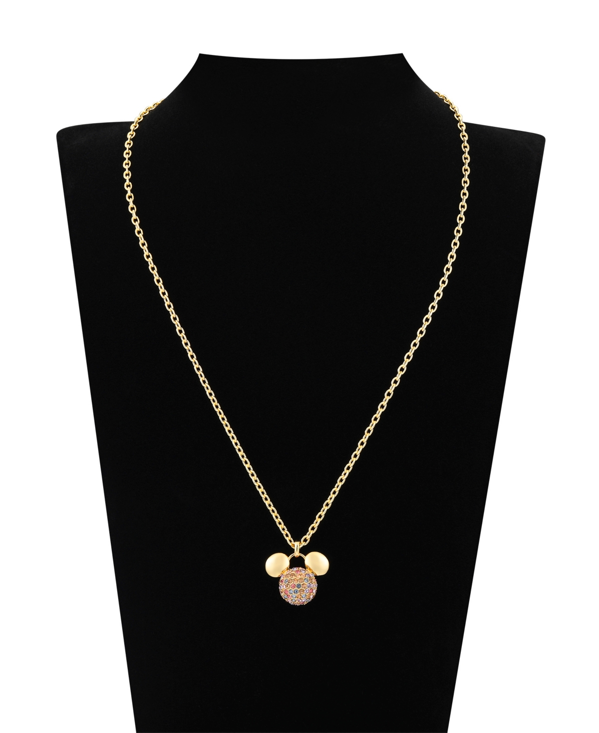 Disney Multi Color Crystal Mickey Mouse Fireball Pendant Necklace