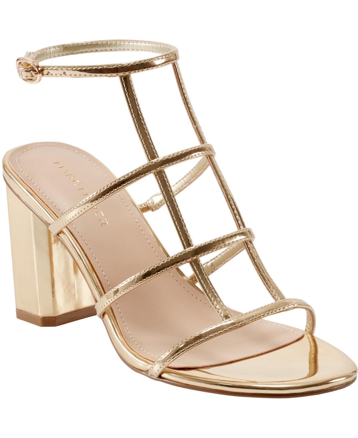 Women's Norene Caged Block Heel Sandals - Red Patent