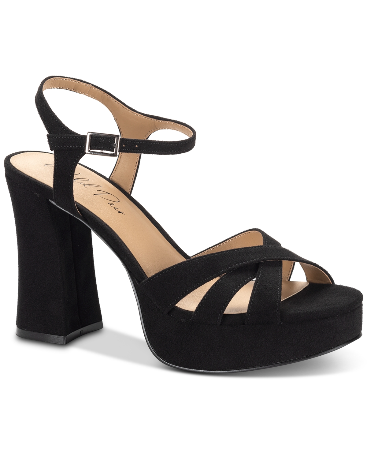 Shop Wild Pair Women's Reemii Platform Sandals, Exclusively At Macy's In Black Micro