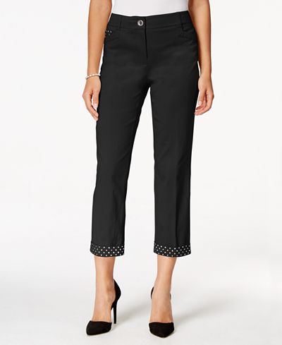 Style & Co. Rhinestone-Trim Cropped Pants, Only at Macy's - Pants ...