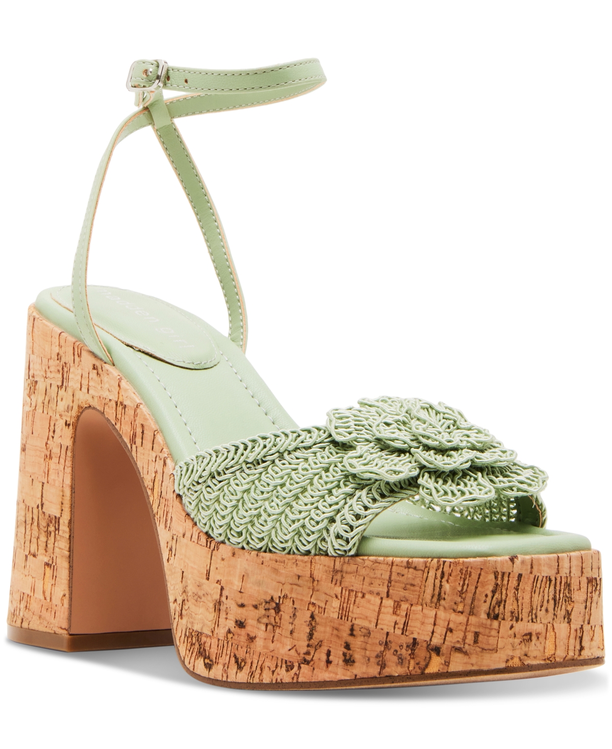 Garden Flower Platform Dress Sandals - Sage