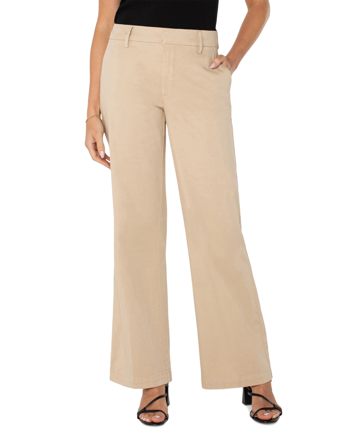 Shop Liverpool Los Angeles Petite Kelsey Wide-leg Pants In Cappuccino