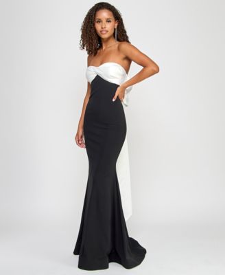 City Studios Juniors' Scuba Twisted Back-Bow Gown, Created for Macy's -  Macy's