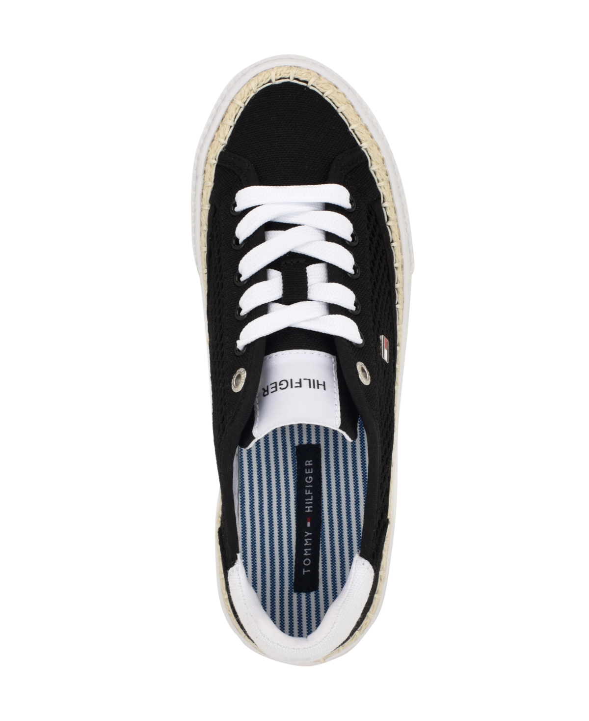Tommy Hilfiger Women's Chirley Mesh Espadrille Platform Sneakers In Black