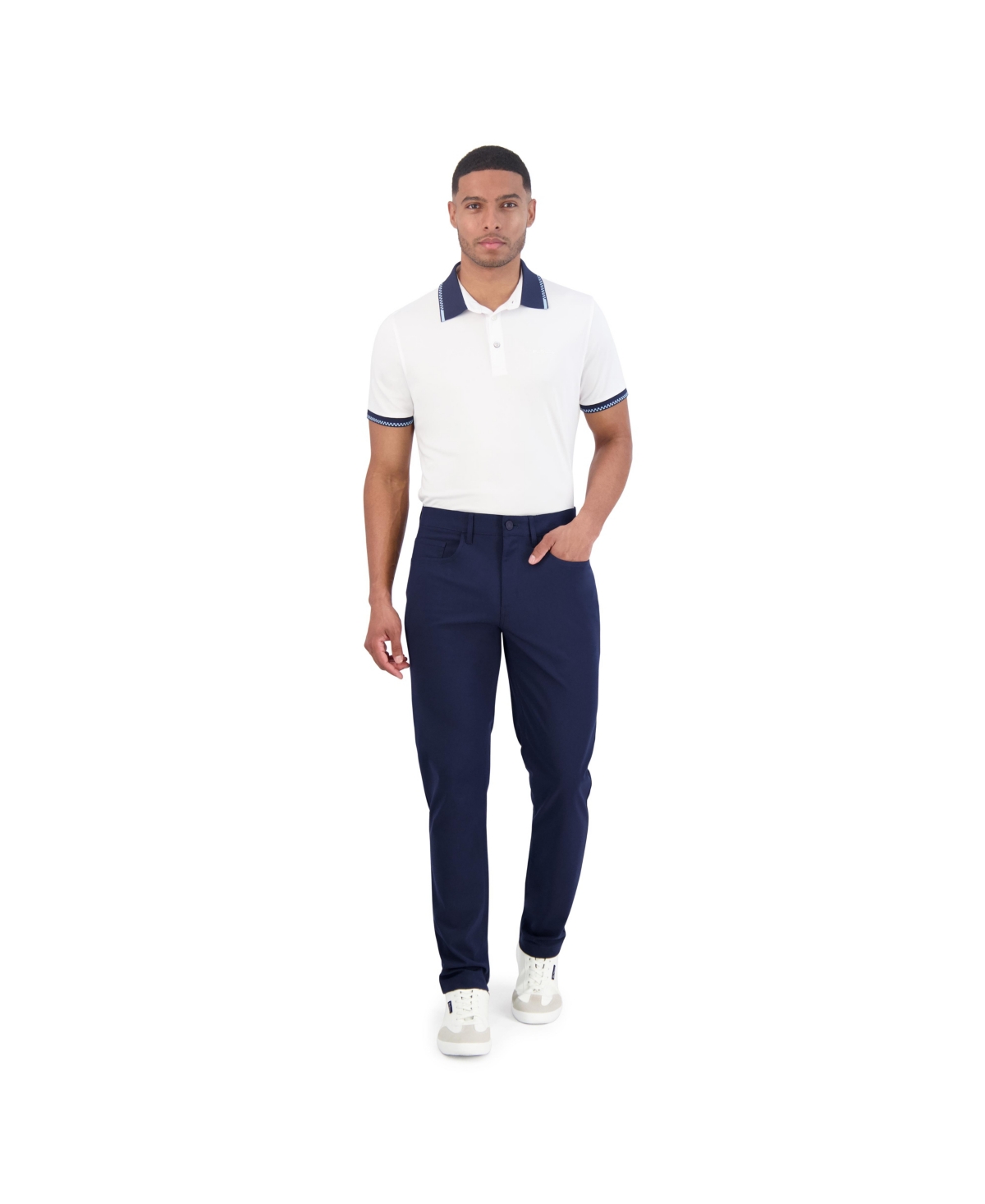 Ben Sherman Solid 4-way-stretch Tech Golf Pants In Navy