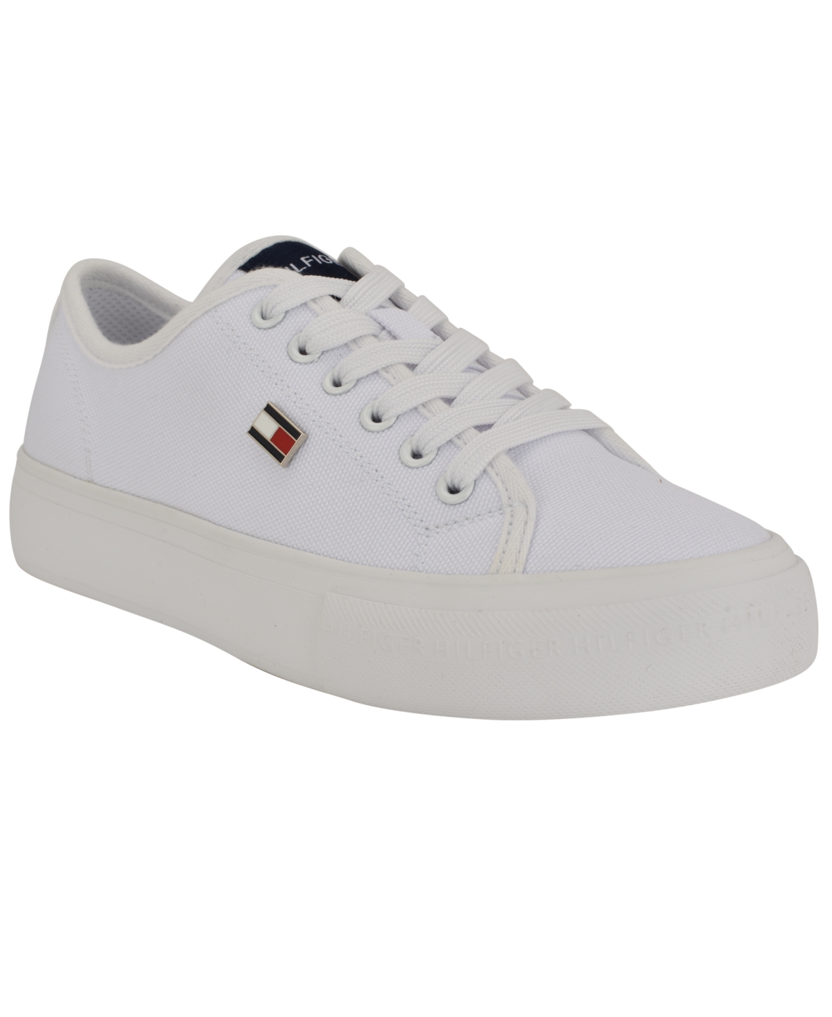 Tommy Hilfiger Women's Aressa Flag Lace-up Sneakers In White