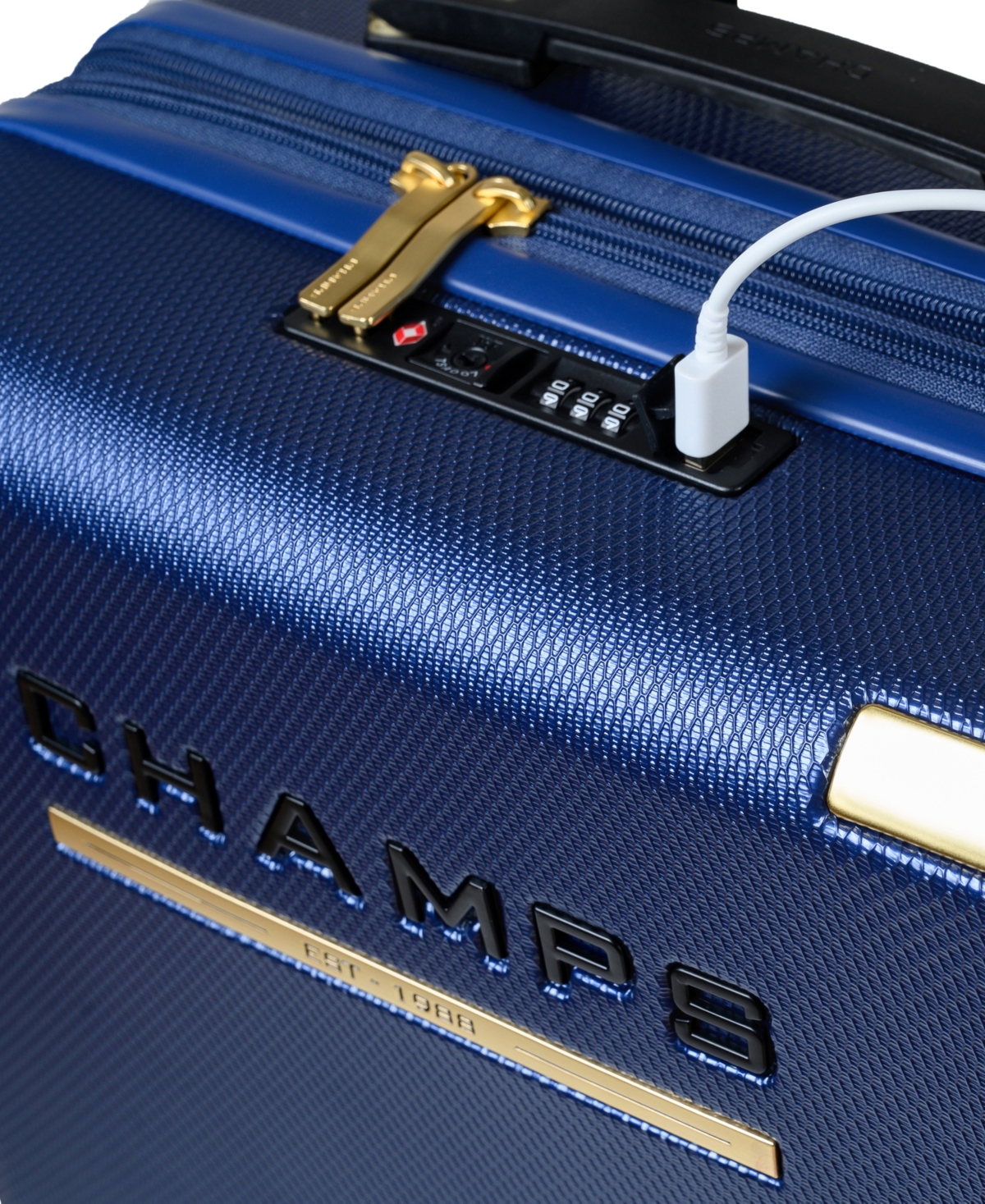 Champs 3-piece Luxe Ii Collection Hardside Luggage Set In Navy