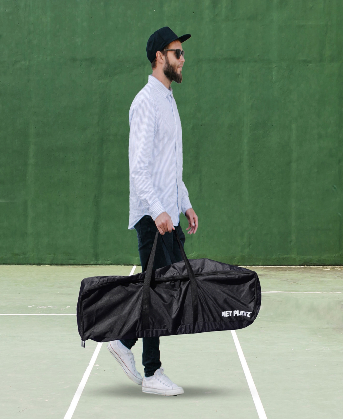 Net Playz Portable Easy Setup Pickleball Net In White
