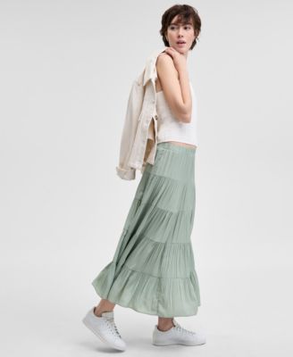 Women's Pull-On Tiered Maxi Skirt