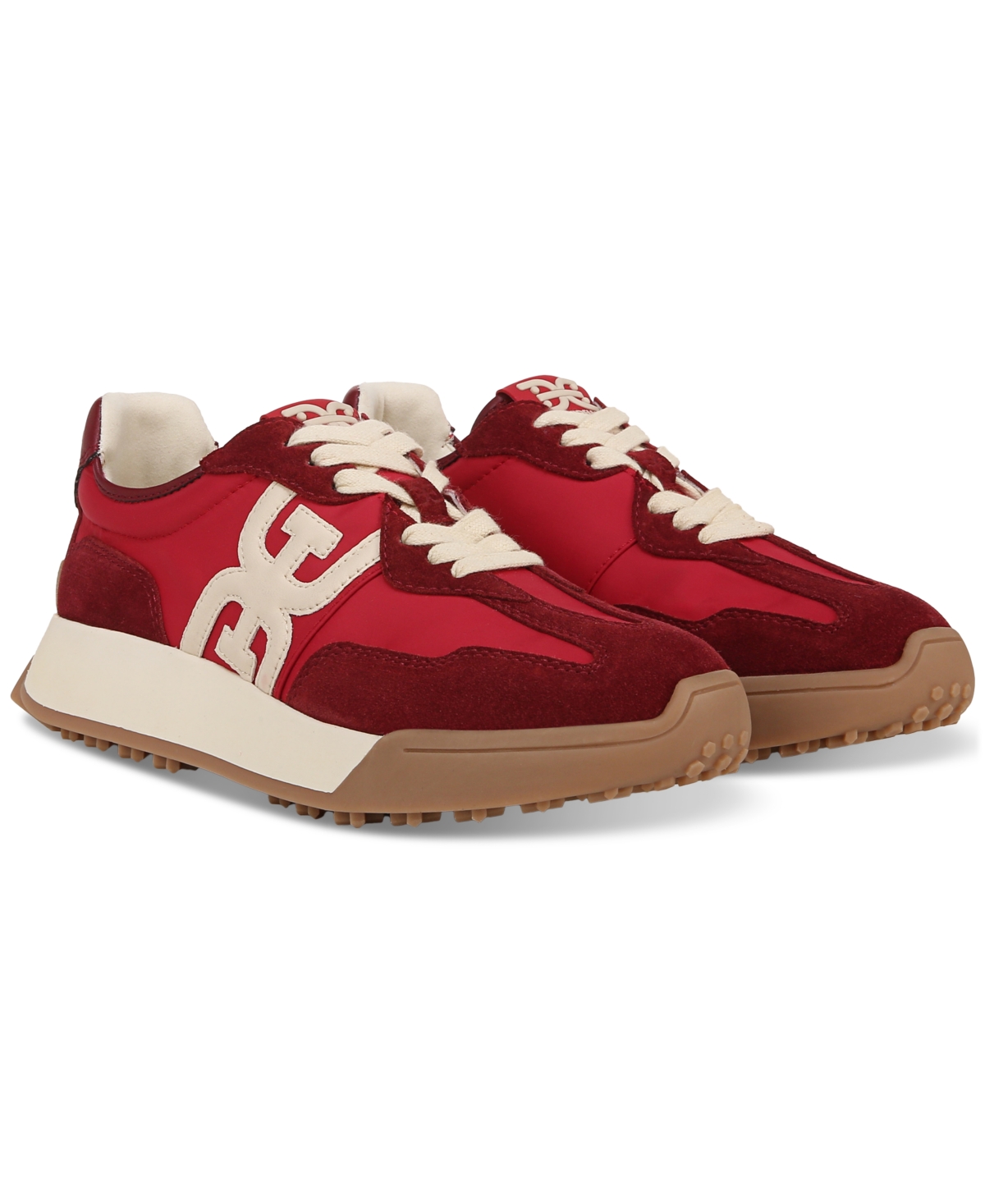 Sam Edelman Langley Sneaker In Deep Scarlet