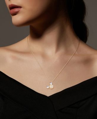 Cubic Zirconia Mickey Mouse Dream Initial Pendant Necklace