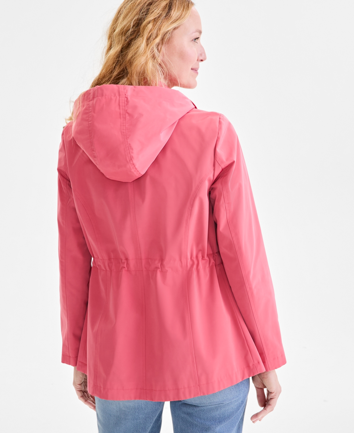 Style & Co Women's Hooded Anorak, Created For Macy's In Red Granite