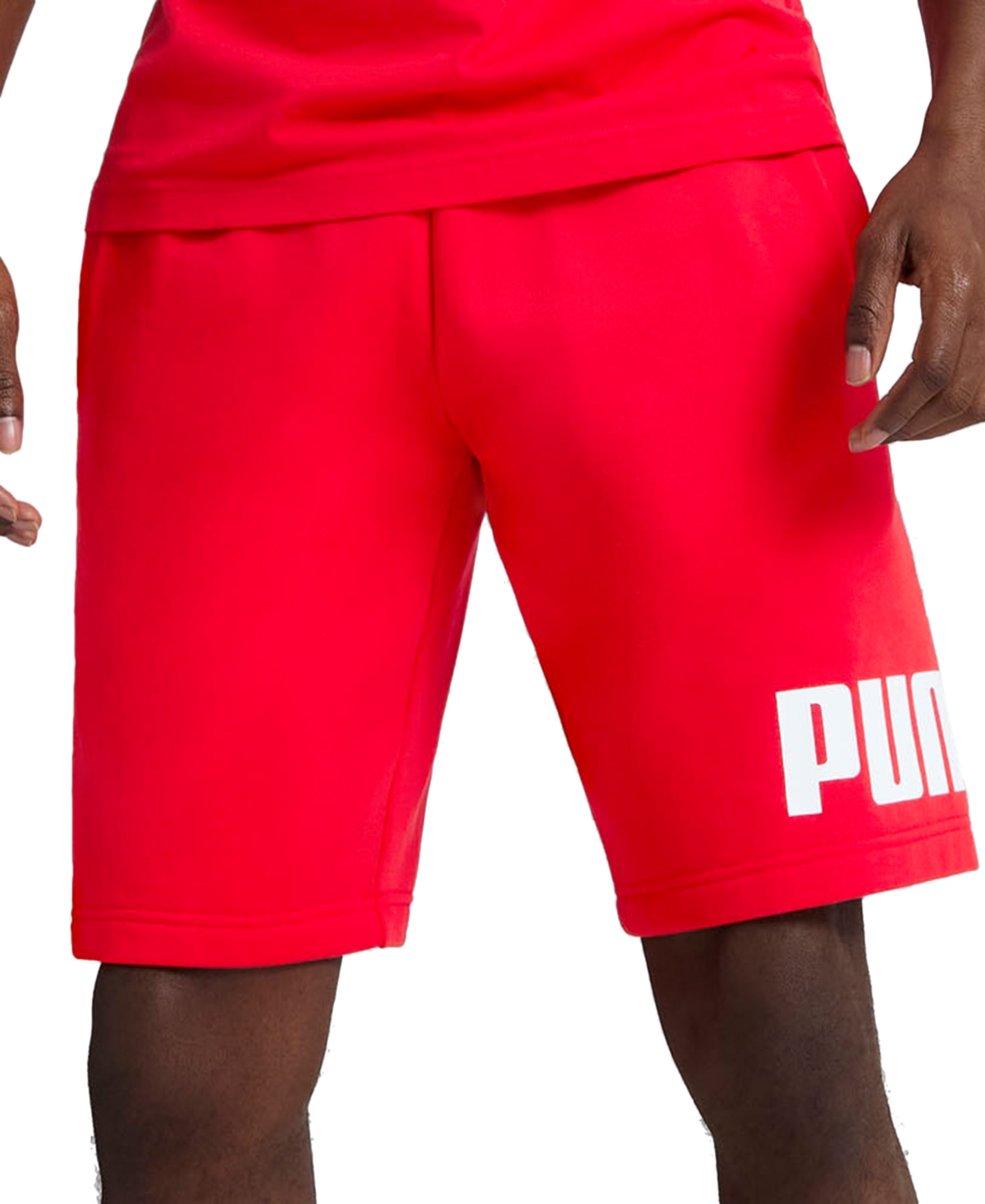 Puma Men's Logo Drawstring Shorts In Red