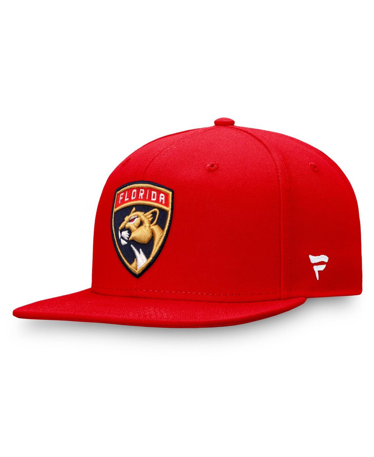 Fanatics Men's Red Florida Panthers Core Primary Logo Snapback Hat In Red
