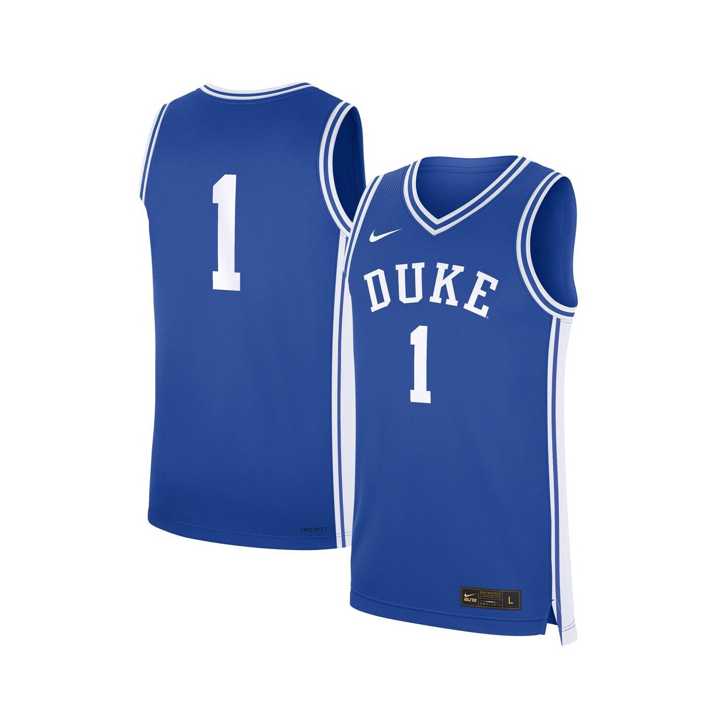 Мужской топ Nike 1 Royal Duke Blue Devils Road Replica Jersey — фото 1