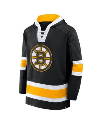 Men's Black Boston Bruins Inside Line Fleece Pullover Hoodie