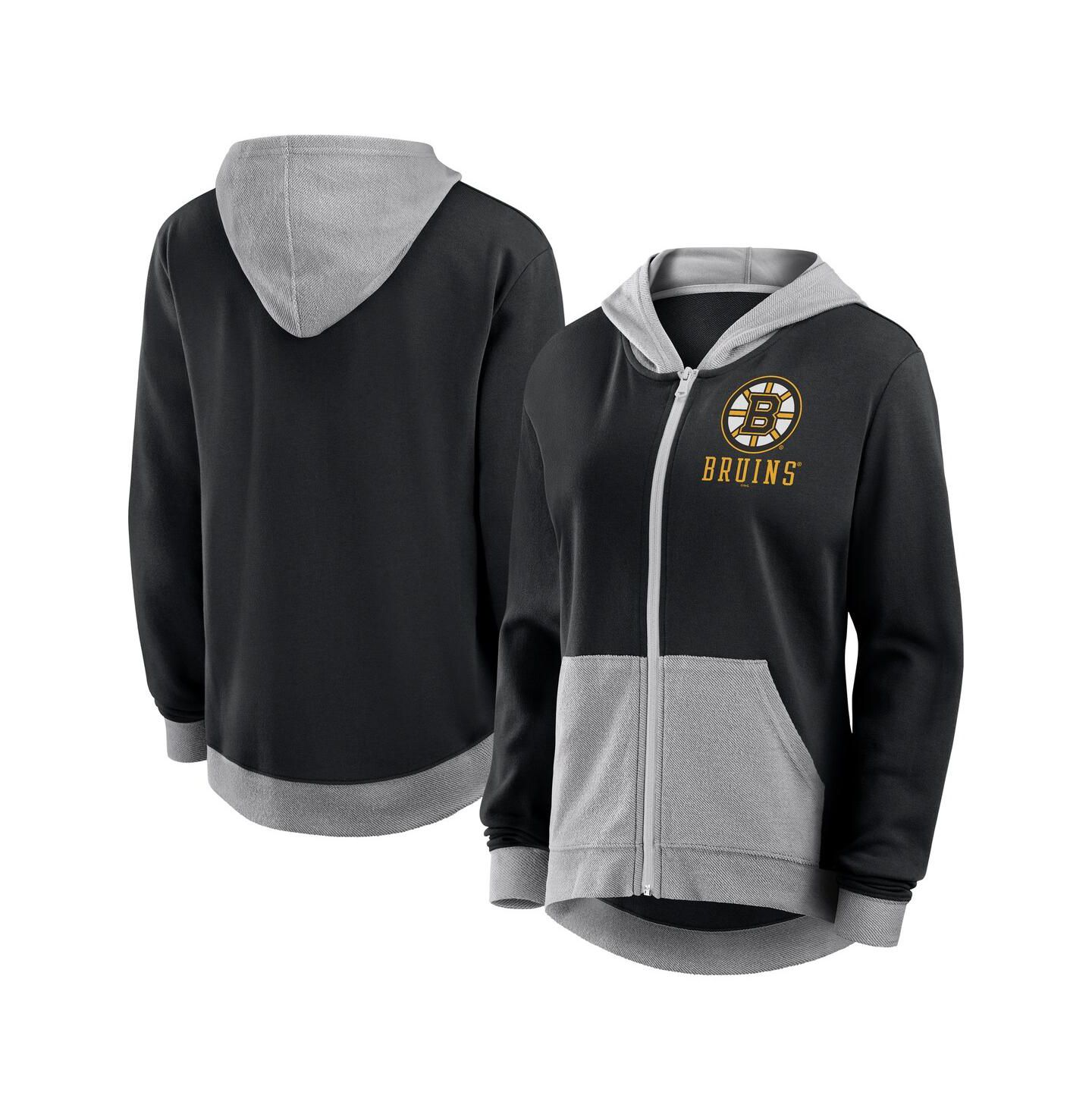 Женское худи Logo Athletic Black Boston Bruins Hit It French Terry Full-Zip — фото 1