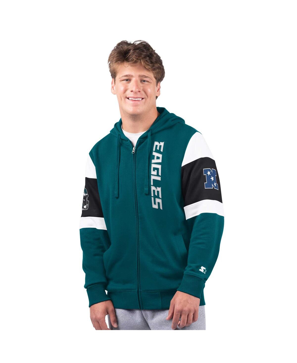 Men's Midnight Green Philadelphia Eagles Extreme Full-Zip Hoodie - Green, Black