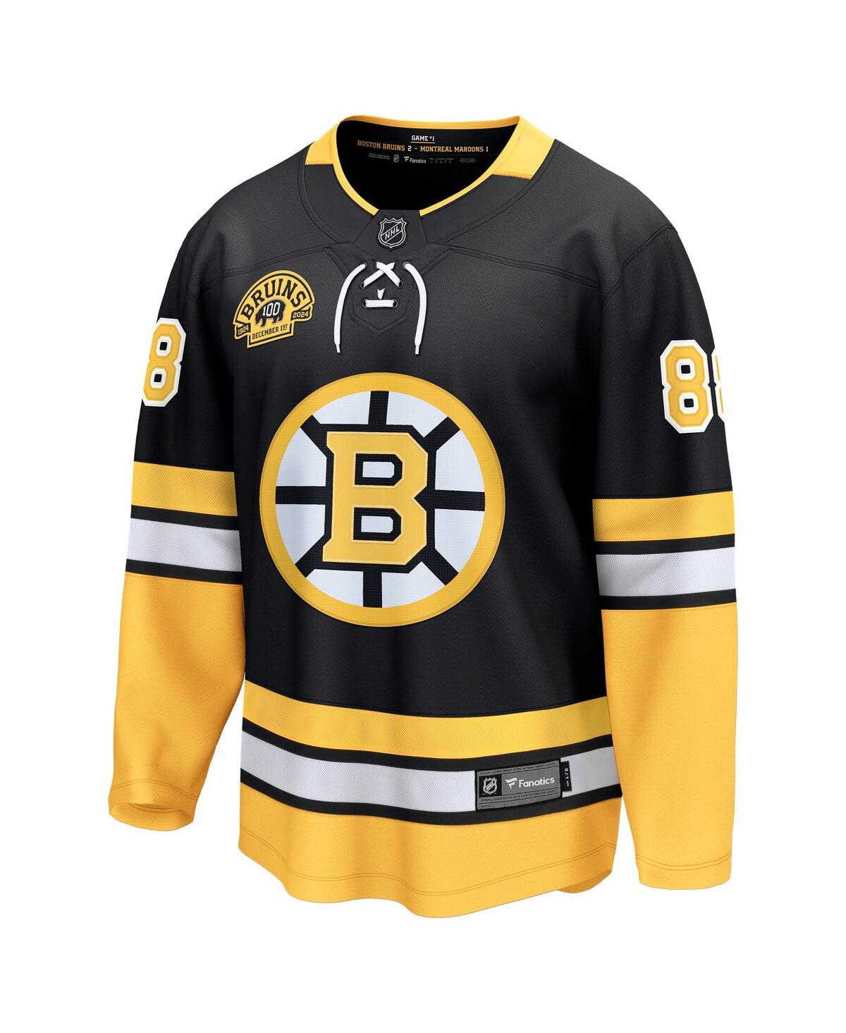 Men's Fanatics David Pastrnak Black Boston Bruins 100th Anniversary Premier Breakaway Player Jersey