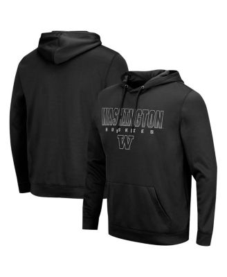 Colosseum - Men's Black Washington Huskies Blackout 3.0 Pullover Hoodie