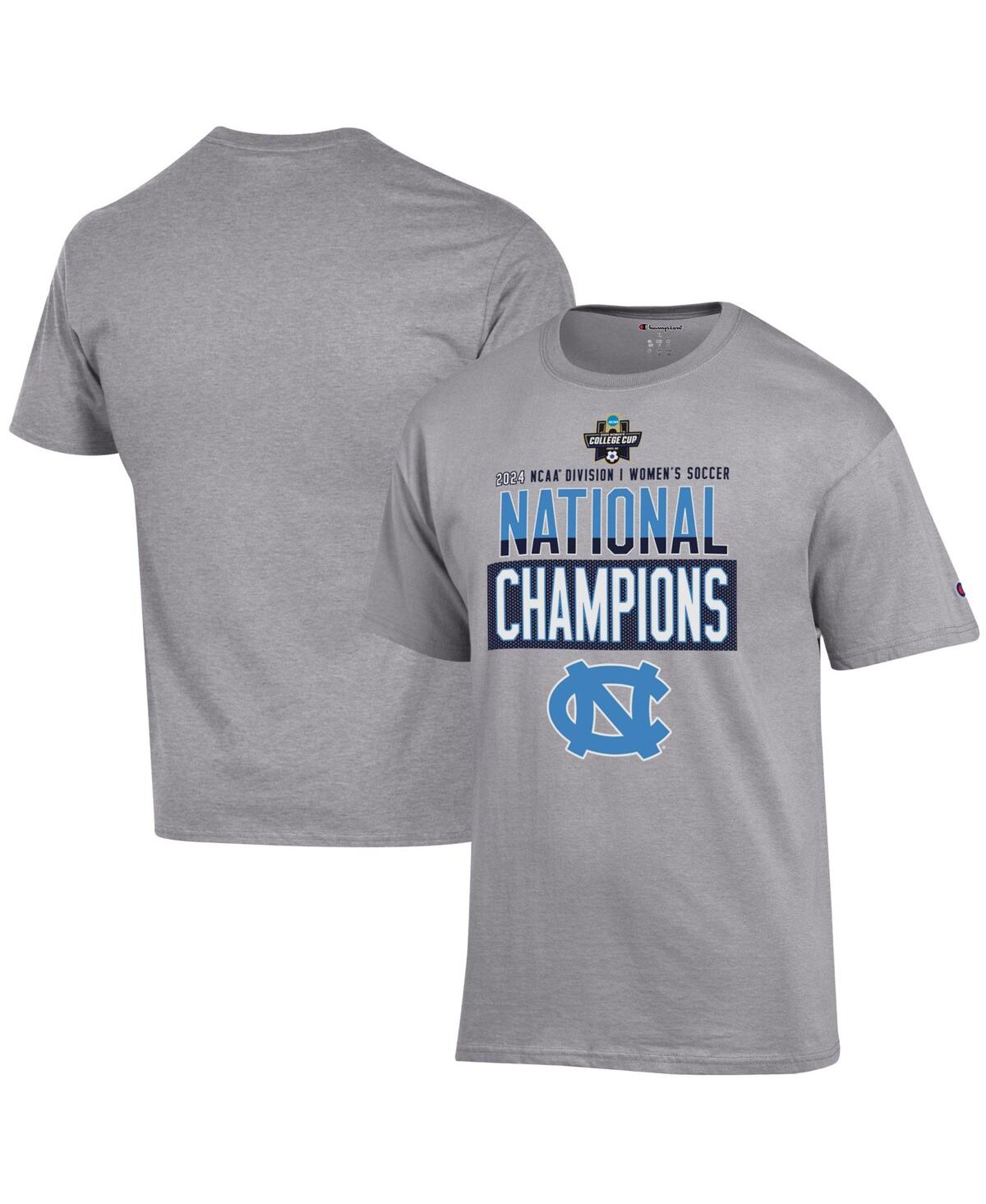 Men's Gray North Carolina Tar Heels 2024 Ncaa Women's Soccer National Champions Locker Room T-Shirt - Gray