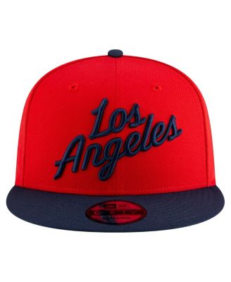 Men's Red/Navy LA Clippers Jersey Hook Statement Edition 9FIFTY Snapback Hat