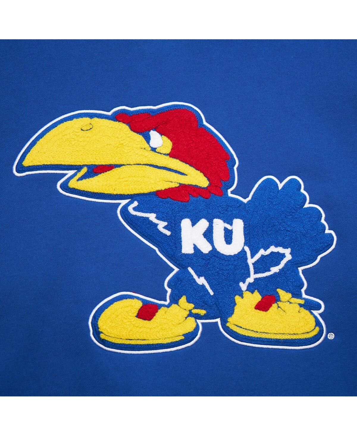Mitchell & Ness Men's Royal Kansas Jayhawks Chain Stich Fleece Pullover Hoodie In Royal