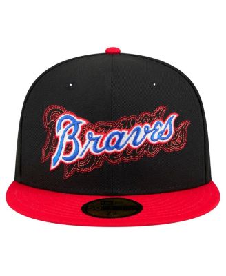 Men's Black Atlanta Braves Shadow Stitch 59FIFTY Fitted Hat