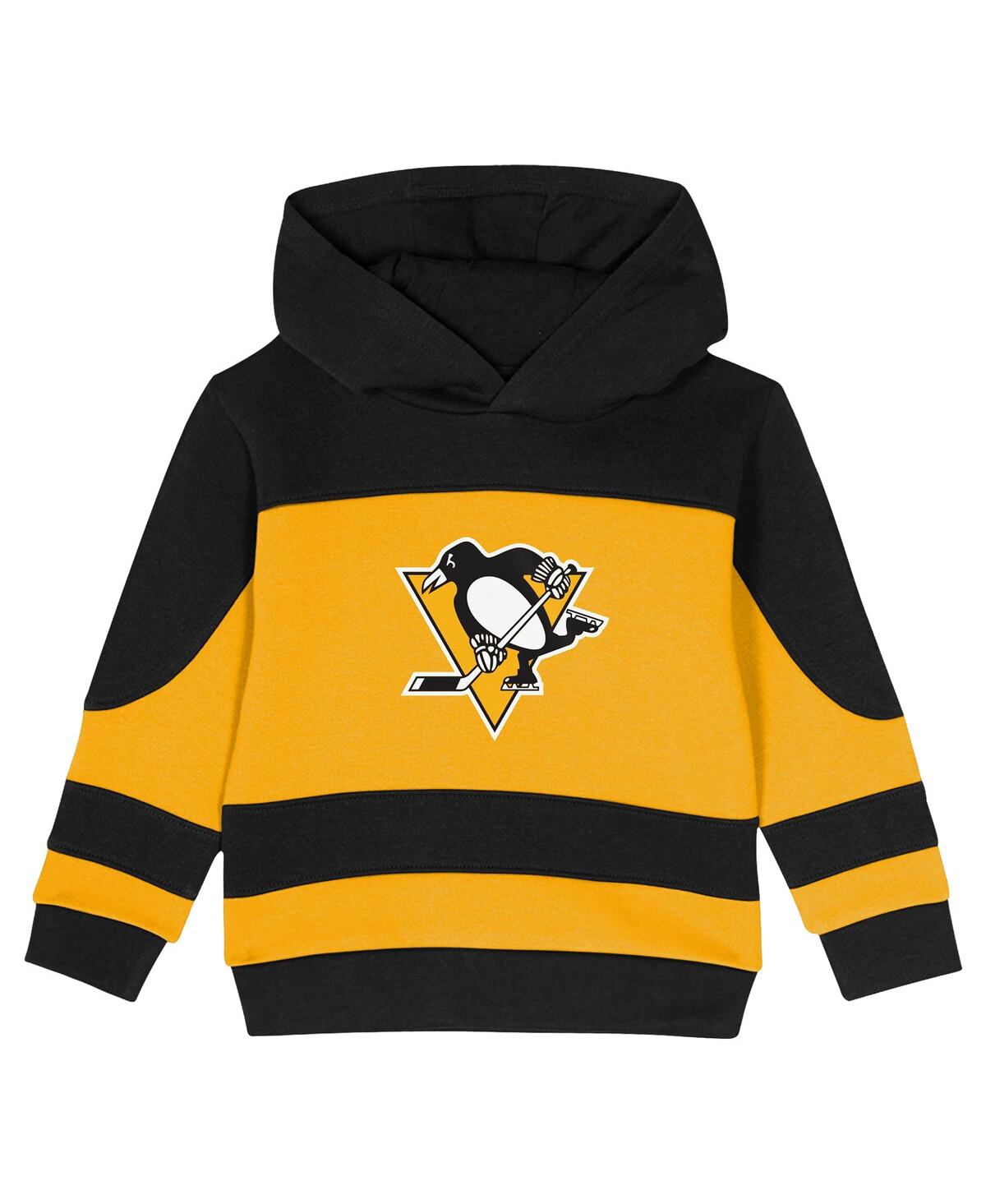 Outerstuff Toddler Black/gold Pittsburgh Penguins Puck Hero Fleece Hoodie And Sweatpants Set In Black,gold