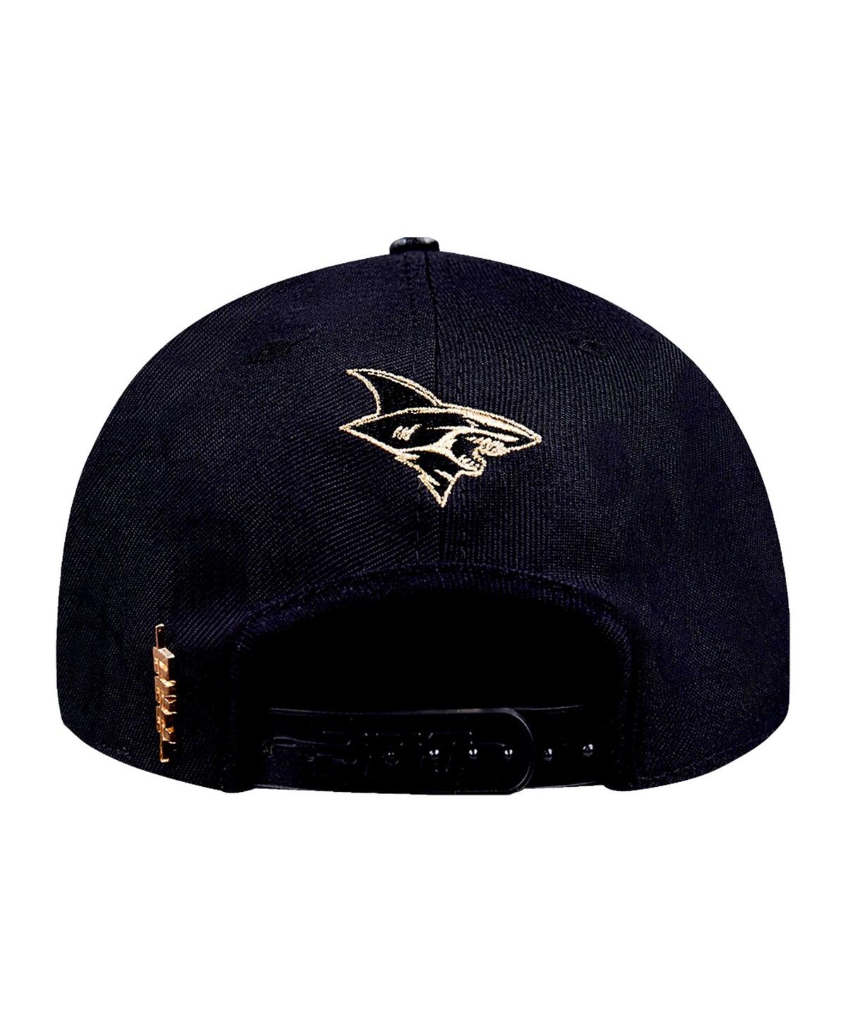 Shop Pro Standard Men's Black San Jose Sharks Metallic Logo Pinch Front Adjustable Hat