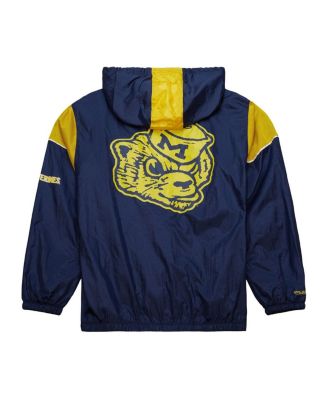 Men's Navy Michigan Wolverines Anorak Vintage Logo Half-Zip Hoodie Jacket