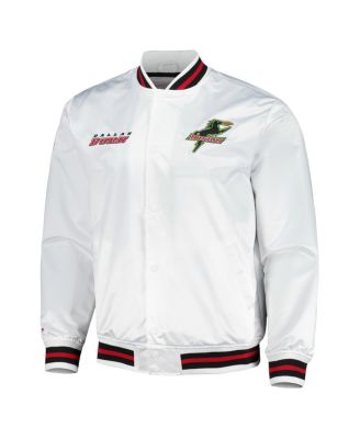 Men's White Dallas Burn City Full-Snap Satin Jacket
