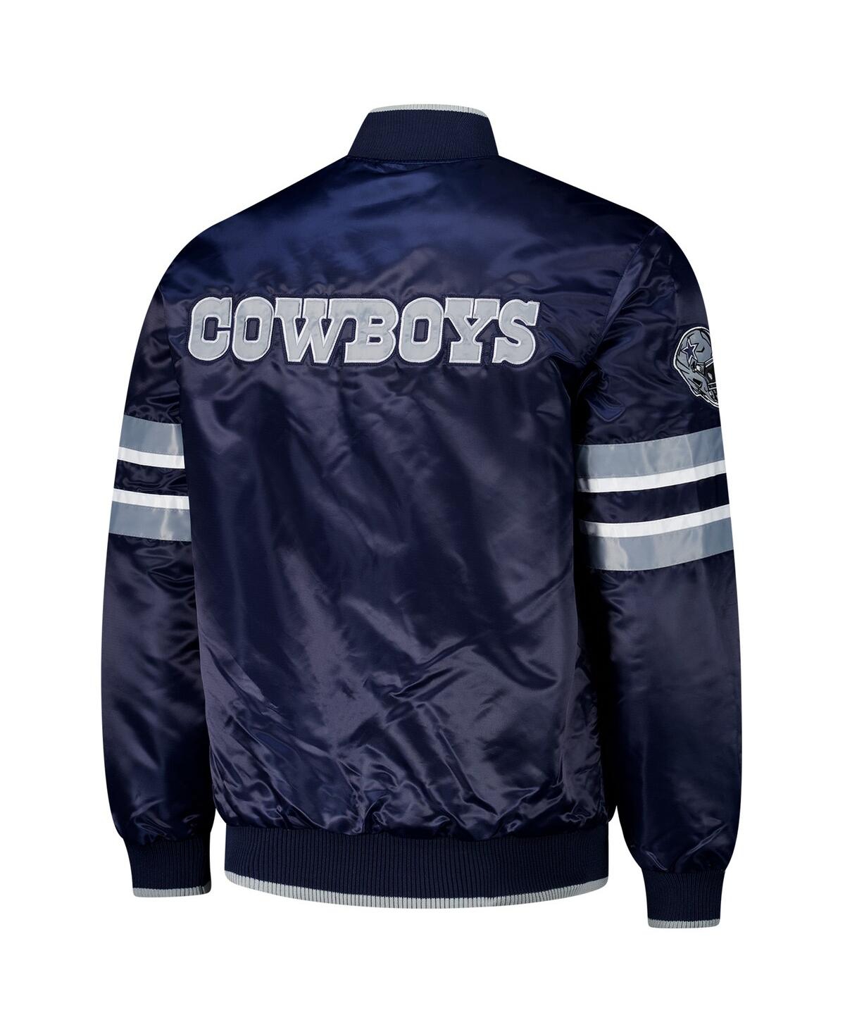 Starter Navy Dallas Cowboys Scout I Full-snap Varsity Jacket In Navy