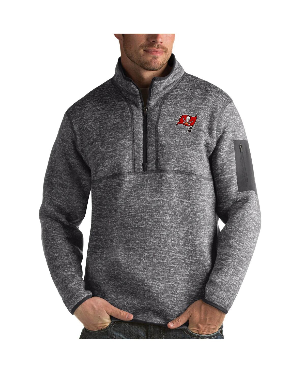 Men's Charcoal Tampa Bay Buccaneers Fortune Quarter-Zip Pullover Jacket - Charcoal