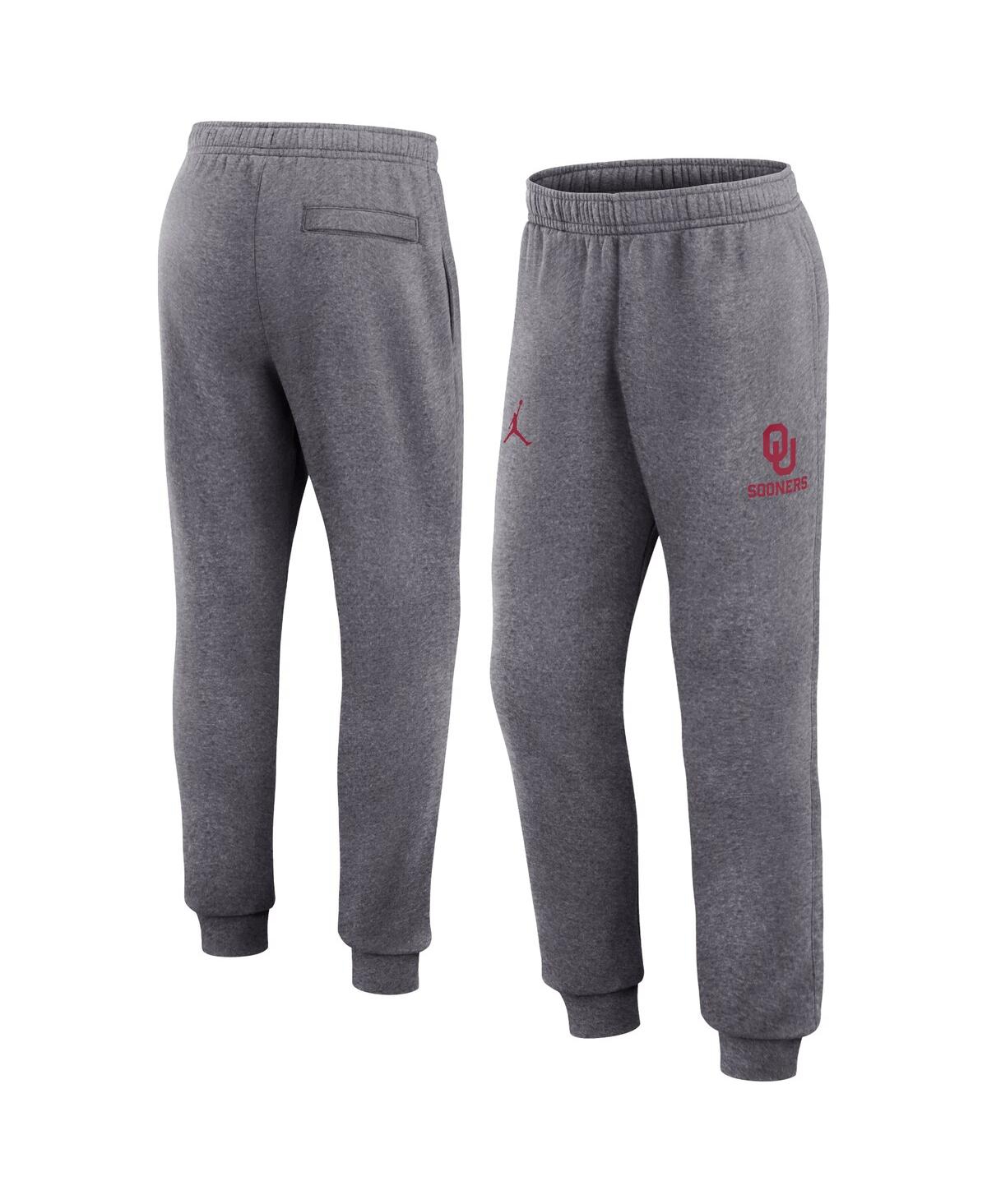 Jordan Men's Heather Gray Oklahoma Sooners Primetime Club Fleece Jogger Pants - Heather Gray