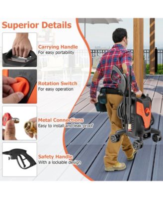 2400 PSI Electric Pressure Washer with 4 Universal Wheels