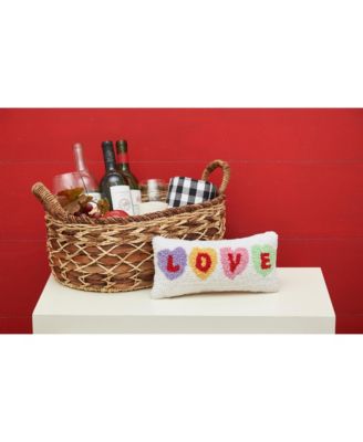 Valentine's Day "Love" Hearts Small/Petite Hooked Accent Pillow, 6" x 12"