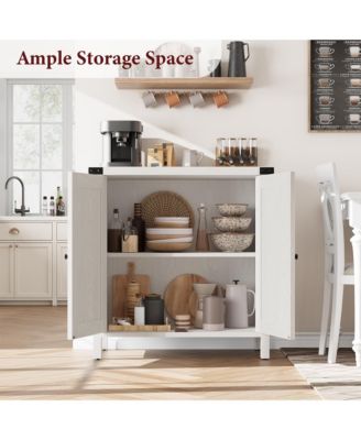 Farmhouse Buffet Cabinet with Adjustable Shelf and Barn Doors