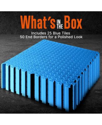 25-Piece Puzzle Exercise Mat, EVA Foam Tiles, Blue